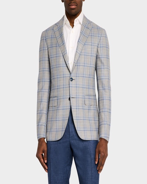 Men's Wool Plaid Sport Coat