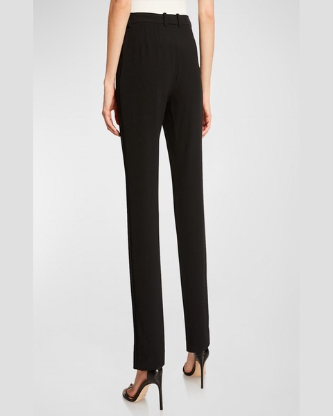 Crepe Marocain Ankle Pants, Caviar