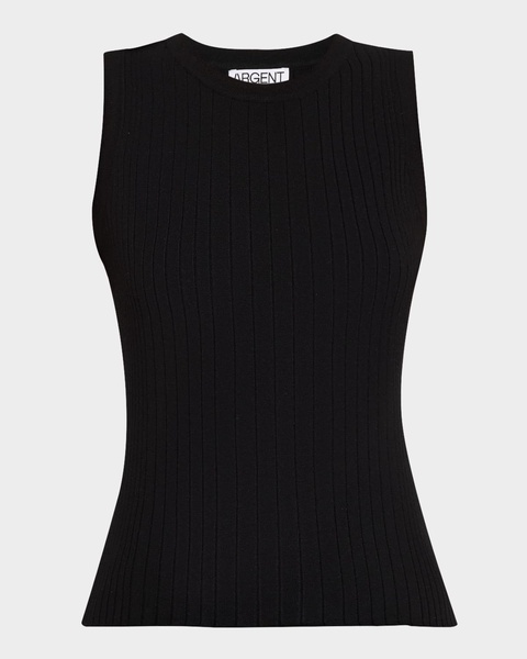 Crewneck Ribbed Knit Tank