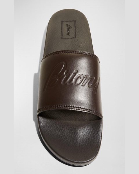 Men's Leather and Rubber Slide Sandals