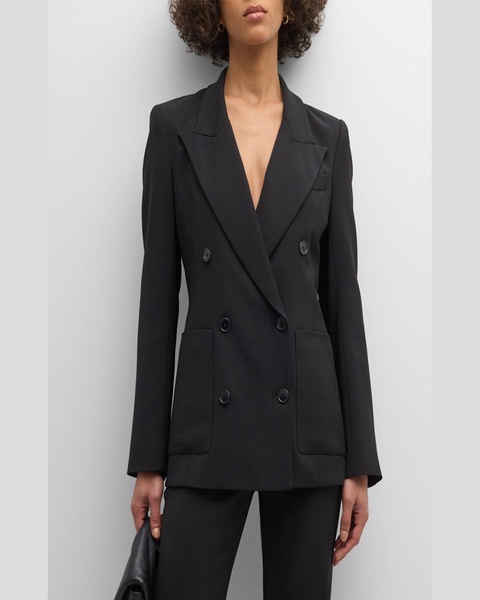 Chelsea Double-Breasted Stretch Crepe Blazer