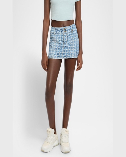 MA Quad Denim Jacquard Mini Skirt