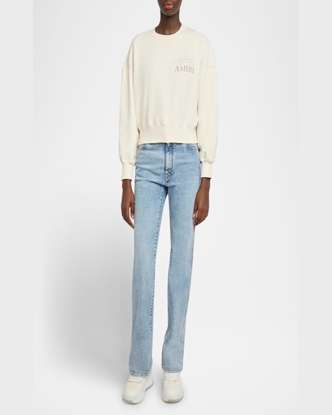 Amiri Starburst Crop Crewneck Sweatshirt