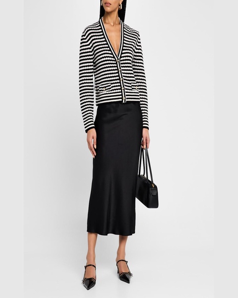 Gwen Striped Wool-Cashmere Cardigan