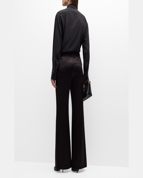 Dylan High-Rise Wide-Leg Satin Pants 