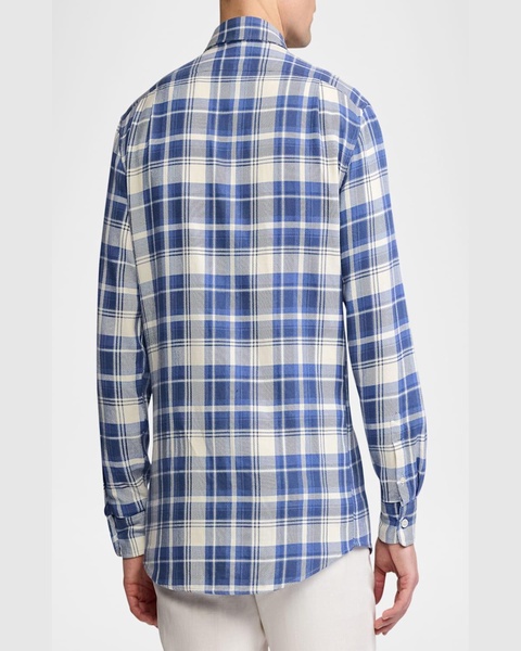 Men's Plaid Twill Sport Shirt