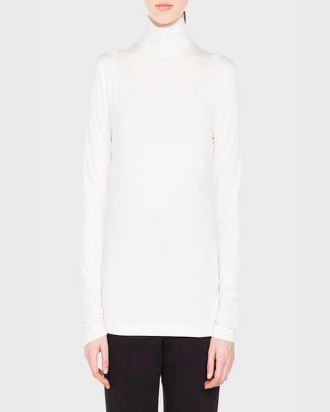 Turtleneck Long-Sleeve Modal-Stretch Top