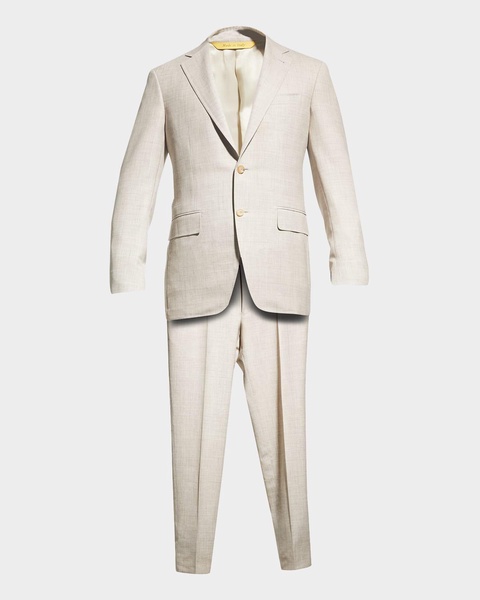 Men's Solid Linen-Blend Suit