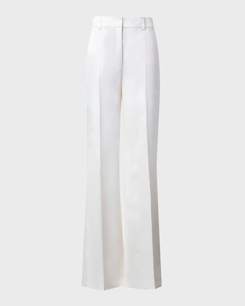 Florine Wool Satin Wide-Leg Pants
