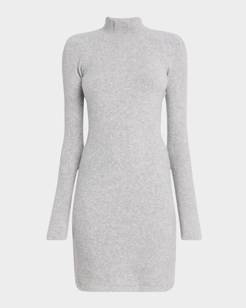 Merino Wool Blend Mock-Neck Midi Dress