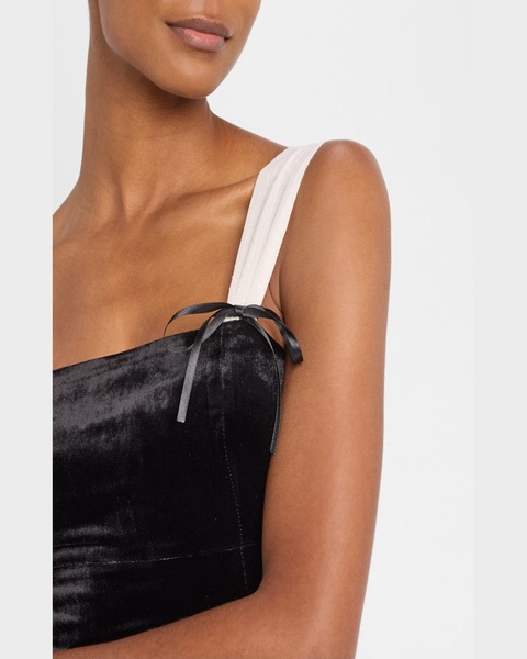 Tuli Velvet Bow Crop Top