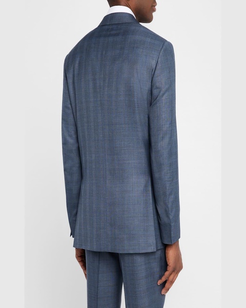 Men's Wool-Silk Plaid Suit