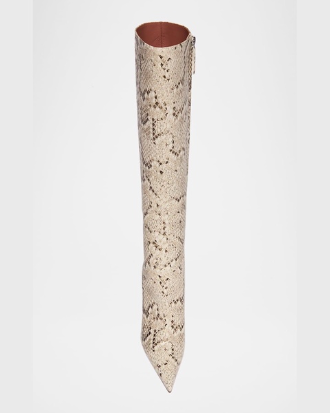 Barbara Snake-Embossed Stiletto Boots