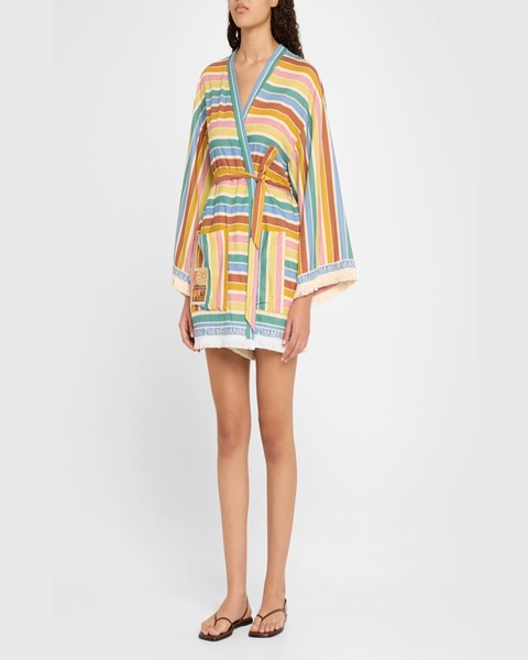 Everley Striped Kimono Robe Coverup