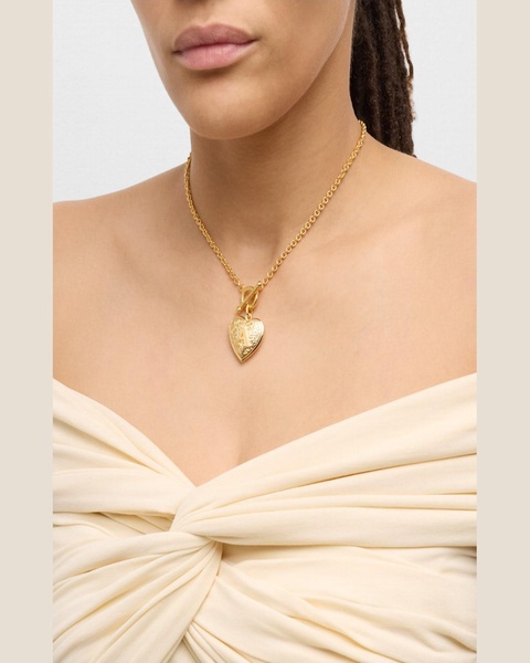 Gold Heart Initial Locket Necklace