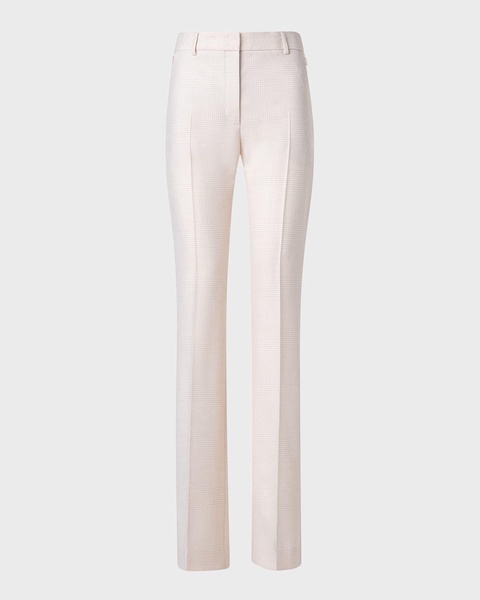 Marilyn High-Rise Check Bootcut-Leg Crepe Pants