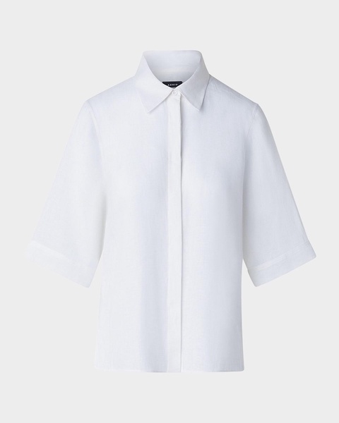 Linen Voile Collared Boxy Shirt