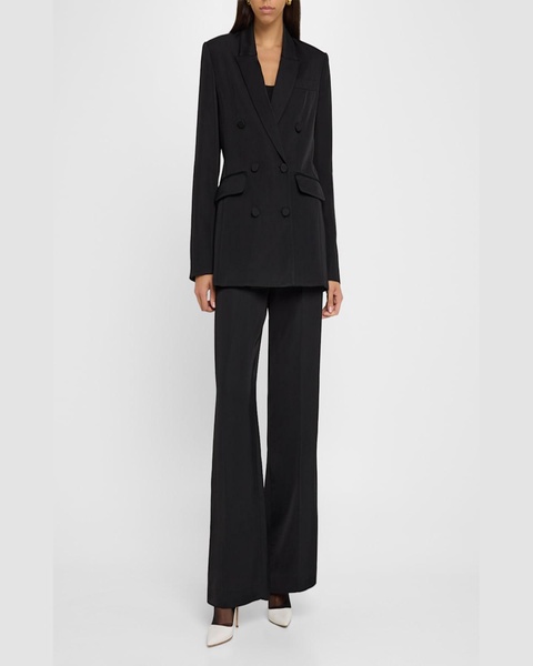 Double-Breasted Viscose Twill Blazer