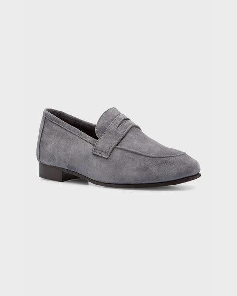Flaneur Suede Flat Penny Loafers