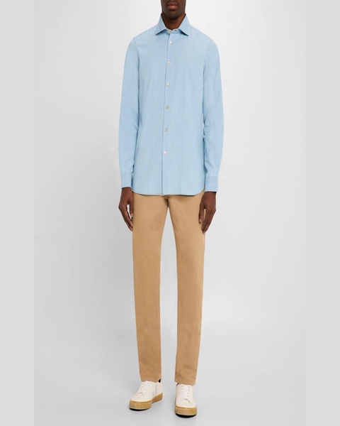 Men's Denim Button-Down Shirt