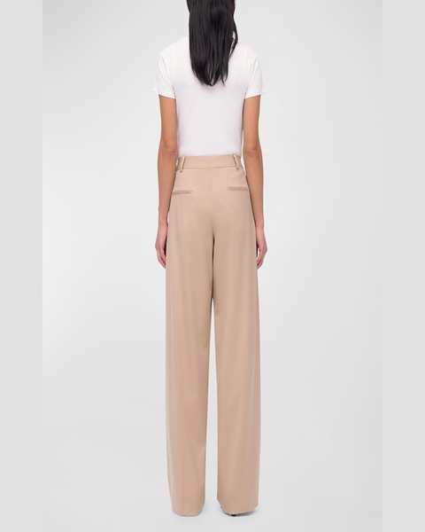 Pleated Relaxed Wide-Leg Pants