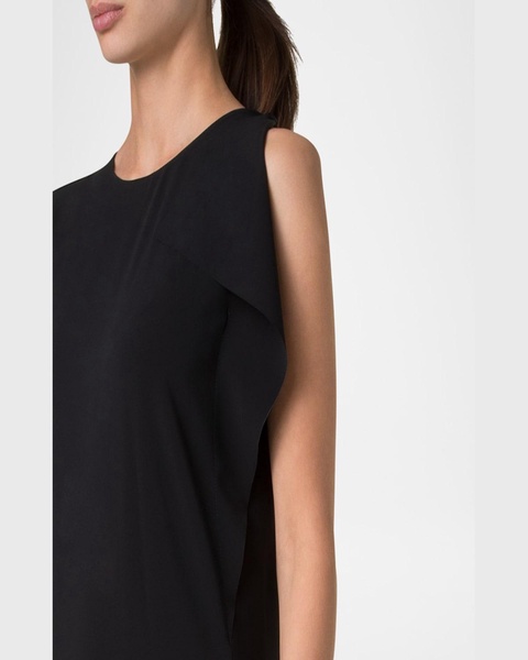 Lasercut Off-Shoulder Drape Midi Dress