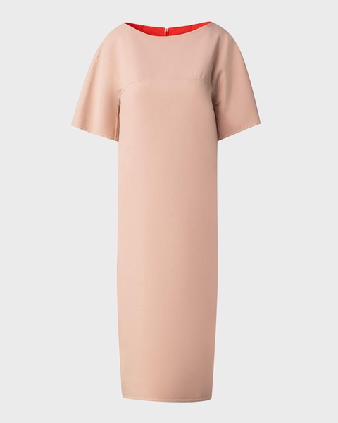 Reversible Bicolor Boat-Neck Short-Sleeve Sheath Dress