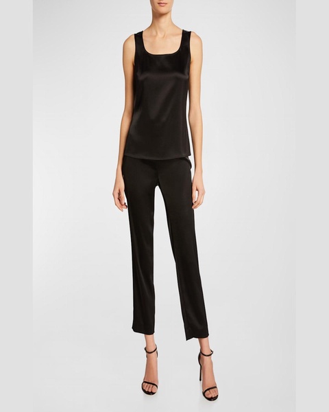Liquid Satin Side Zip Cropped Pants