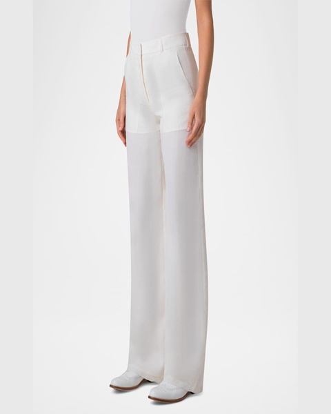 Melin Panama Silk Organza Straight-Leg Pants