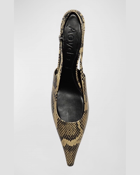 Catrina Snake-Embossed Slingback Pumps