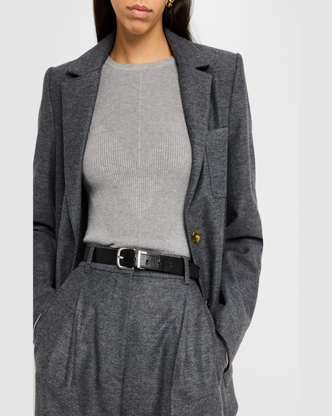 Single-Breasted Textured Wool Weekend Blazer