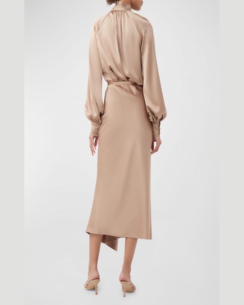 Daisha Tie-Neck Satin Top