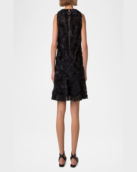 3D Carnation Tulle Embroidered Sleeveless Dress