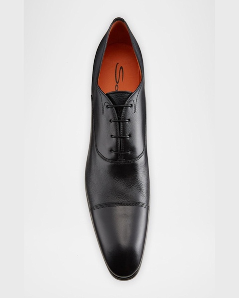 Men's Salem Leather Lace-Up Loafers, Black