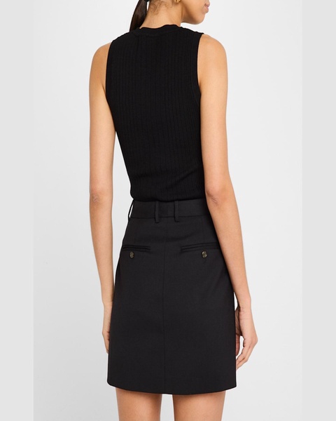 Crewneck Ribbed Knit Tank