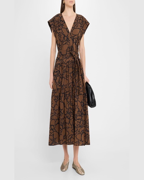 Agathe Tiered Floral-Print Midi Dress