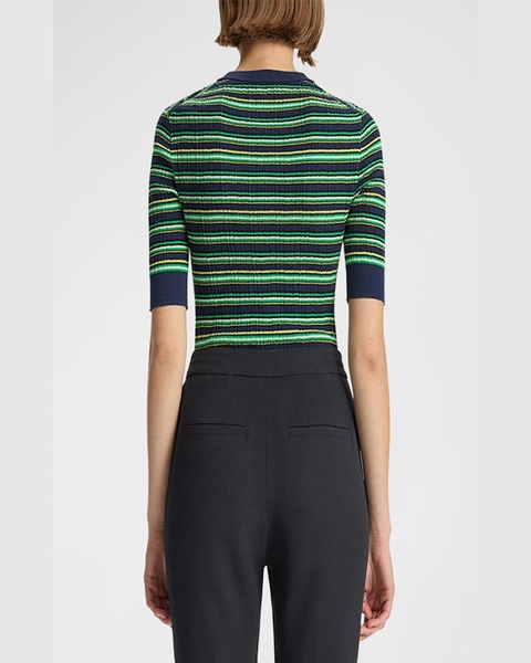 Fisher Pleated Button-Front Top