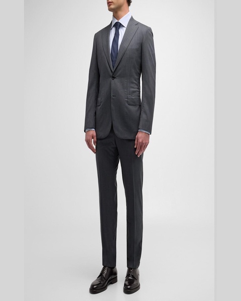Men's Tonal Striped Wool Suit