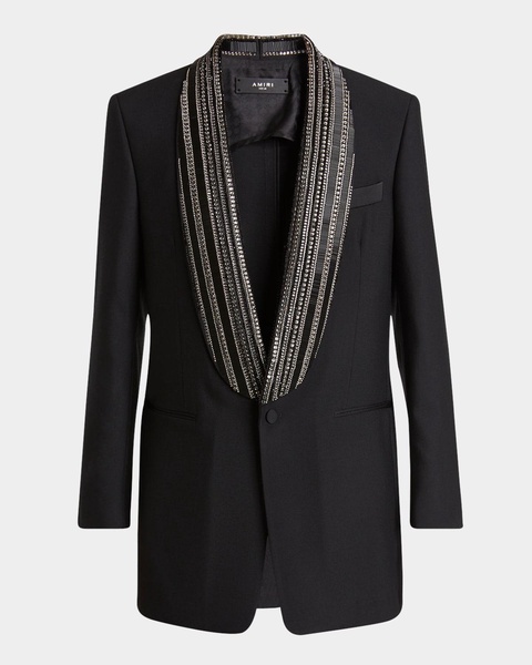 Men's Embellished Shawl Collar Blazer