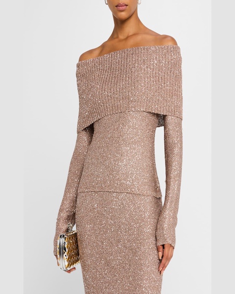Evelyn Sparkly Off-The-Shoulder Top