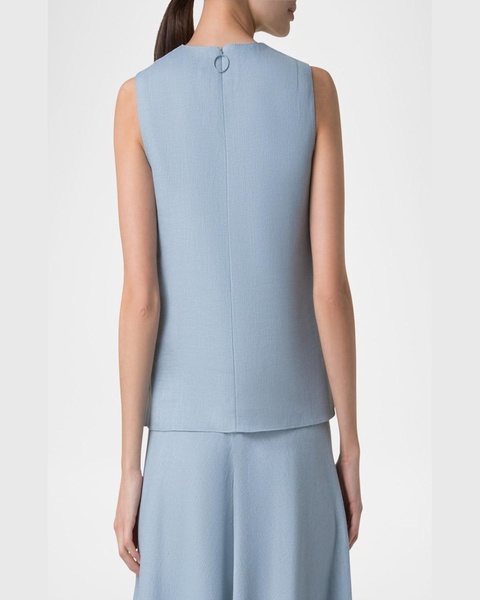3D Carnation Raw Linen Sleeveless Top