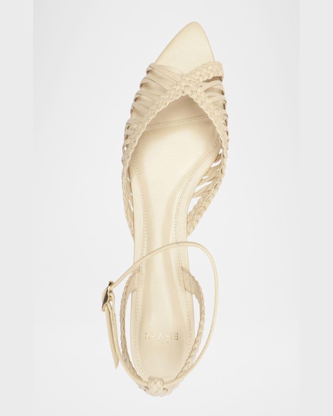 Agatha Braided Leather Flat Sandals 