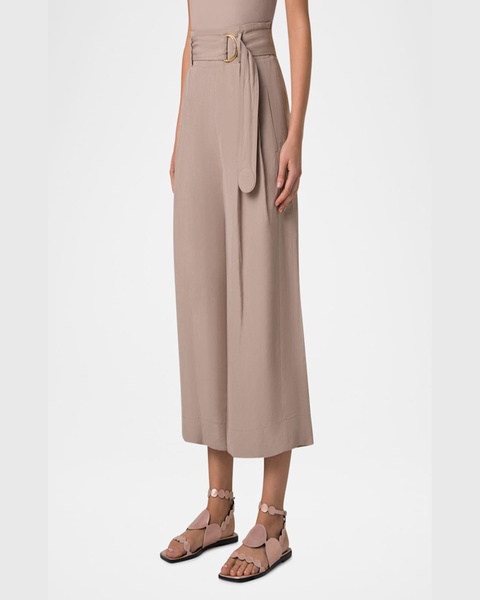 Fiorella Belted Wide-Leg Culotte Pants