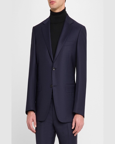 Men's Tonal Stripe 130s Wool Suit