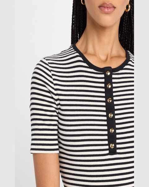 Alessia Stripe Short-Sleeve Tee