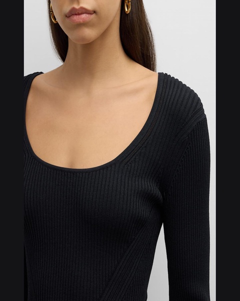 Hazel Ribbed Scoop-Neck Top