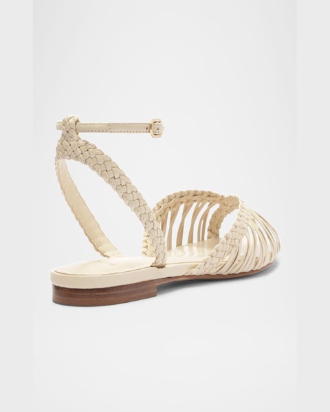 Agatha Braided Leather Flat Sandals 