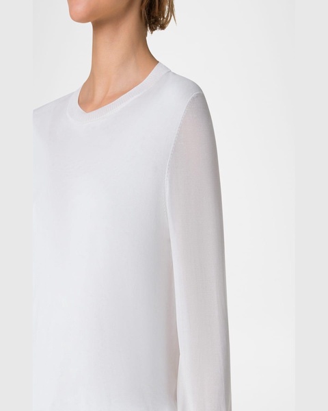 Semi Sheer Knit Crewneck Sweater
