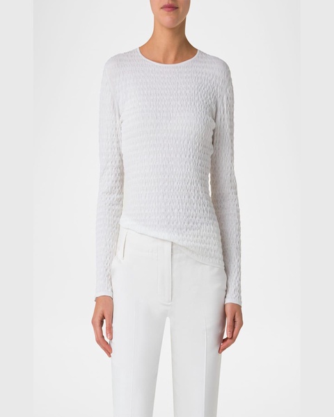 Textured Knit Crewneck Sweater