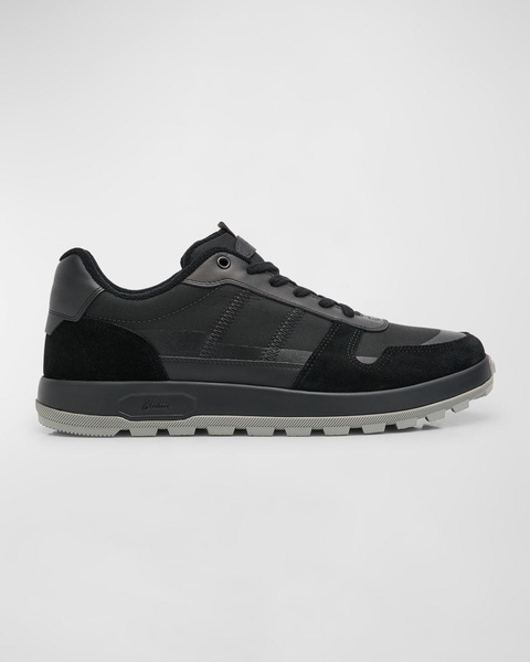 Men's Fabric and Suede Low-Top Sneakers